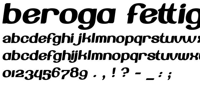 Beroga Fettig Bold font